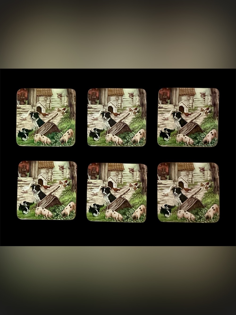 Vintage Ashdene or Pimpernel Set of 6 “Working Dog” Series Coasters - Picture 2 of 4